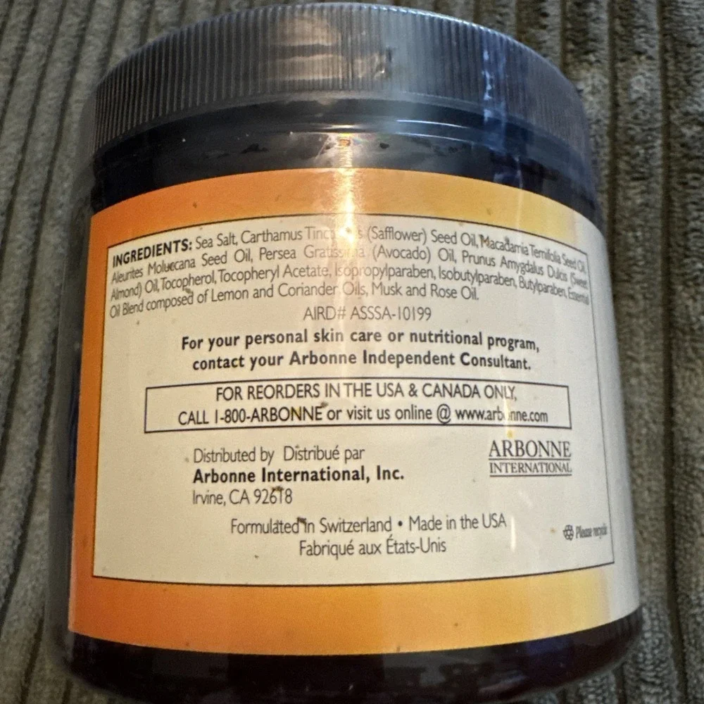 Arbonne AWAKEN Sea Salt Scrub 16 oz Aromassentials Factory Sealed NEW